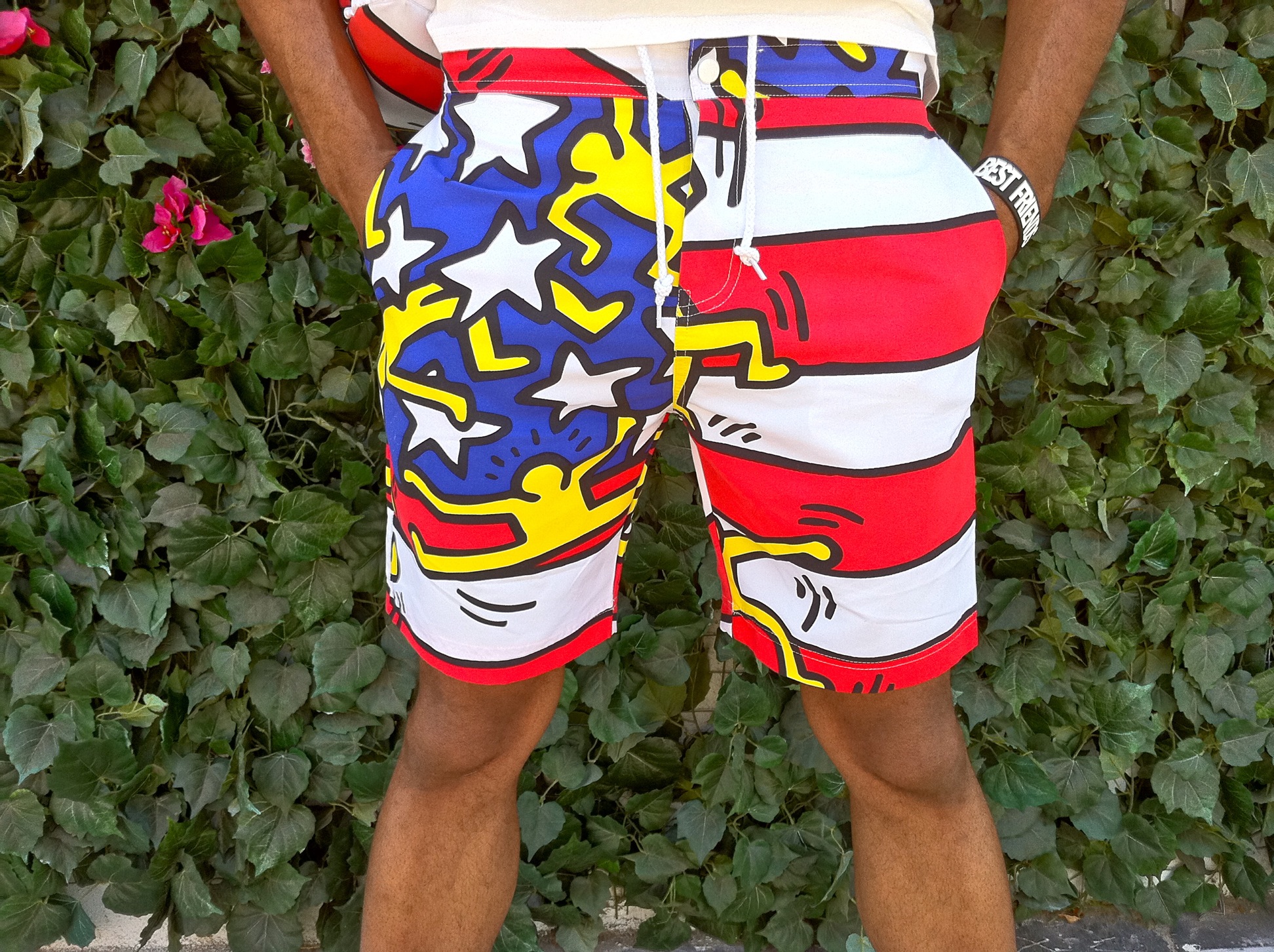 keith haring swim trunks